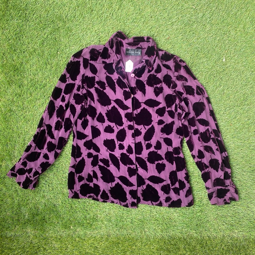 Vintage Silk Chiffon and Velvet 90s shirt